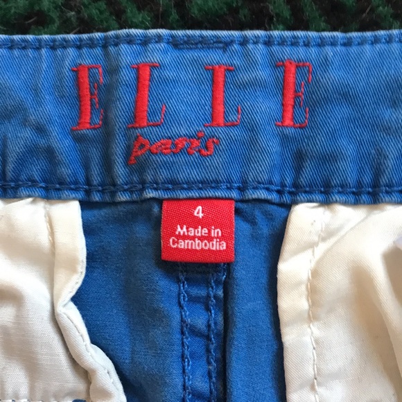 ELLE Paris Blue Shorts Size 4 - Picture 3 of 4